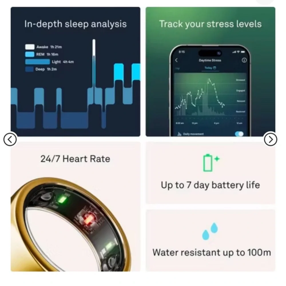 Oura Ring - Gold Horizon Gen3 - Size 7
